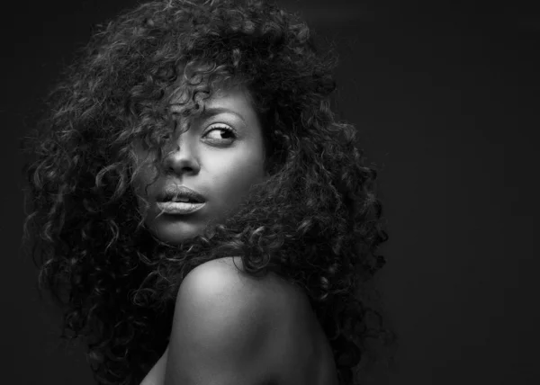 Retrato de um belo modelo de moda afro-americano Fotografias De Stock Royalty-Free