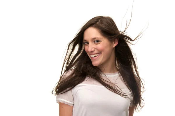 Close up portrait of a smiling young woman — Stock Photo, Image