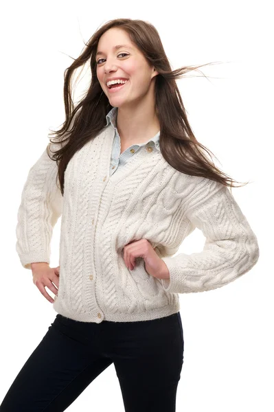 Retrato de una mujer bonita sonriendo — Foto de Stock