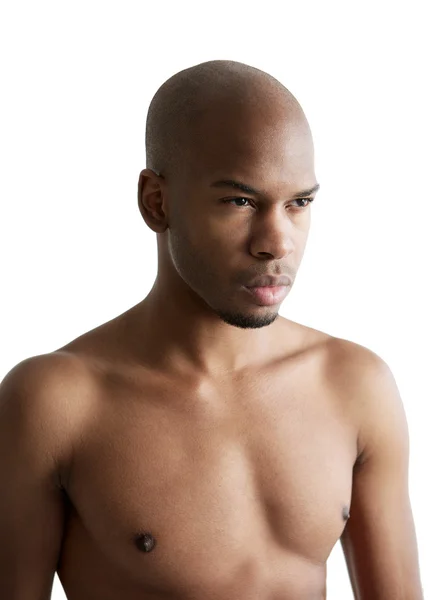Portrait of a handsome male fashion model shirtless — Stock Photo, Image