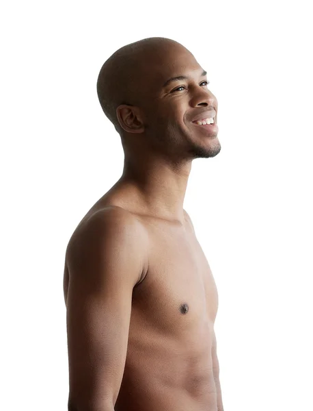 Retrato de un joven sonriendo sin camisa — Foto de Stock