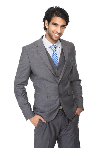 Portret szczęśliwy młody biznesmen uśmiechający się — Zdjęcie stockowe
