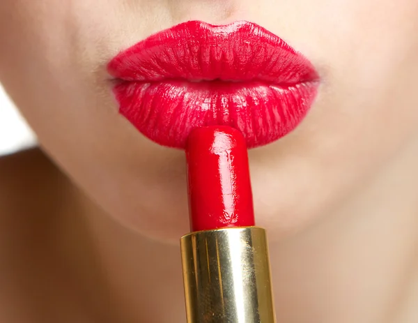 Moda labios rojos — Foto de Stock