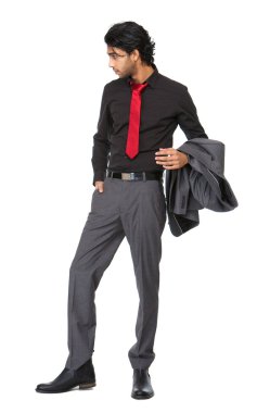 iş adamı izole beyaz arka plan üzerinde duran