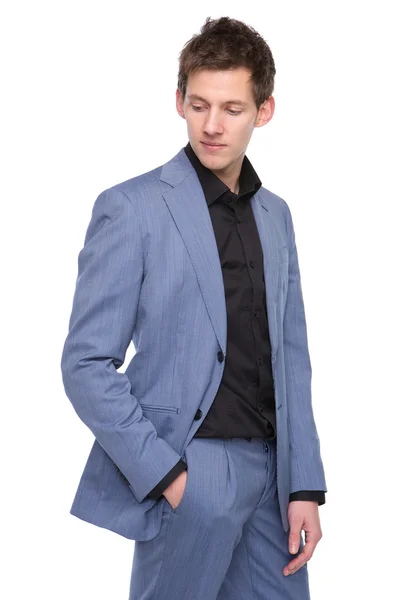 Mužský model v obleku — Stock fotografie