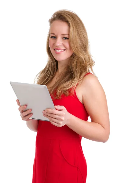 Giovane donna con tablet — Foto Stock