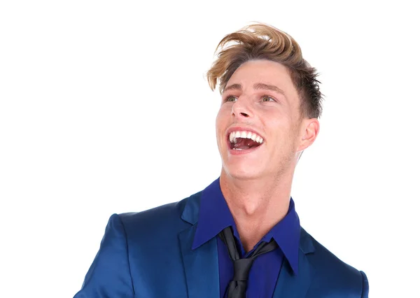 Young man laughing and looking up — Stock Photo, Image