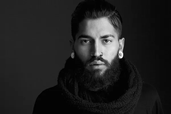 Male fashion model with beard — Stock Photo, Image