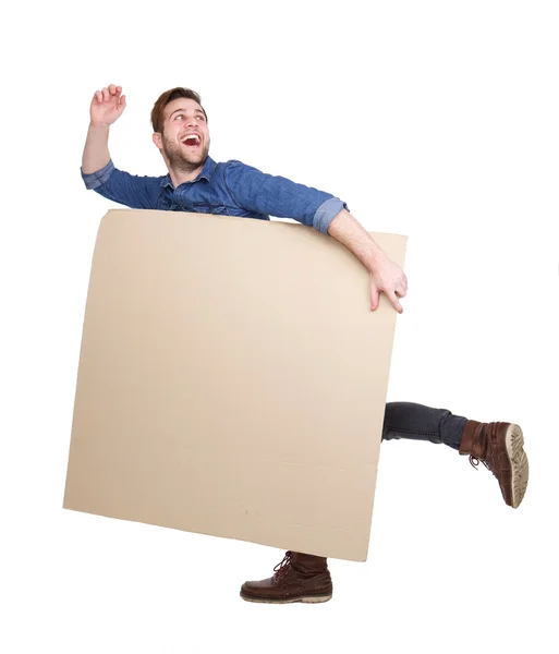 Man with empty poster sign — Stock Photo, Image