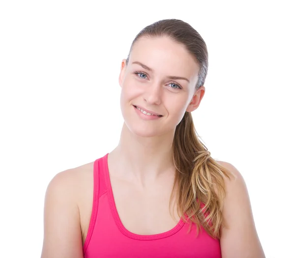 Young woman with ponytail smiling — Stock Photo, Image