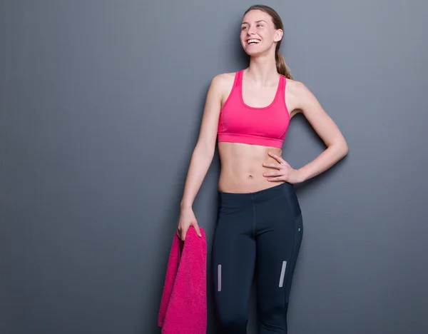 Bella atleta femminile sorridente — Foto Stock