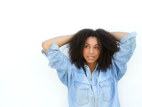 Beautiful young woman thinking — Stock Photo, Image