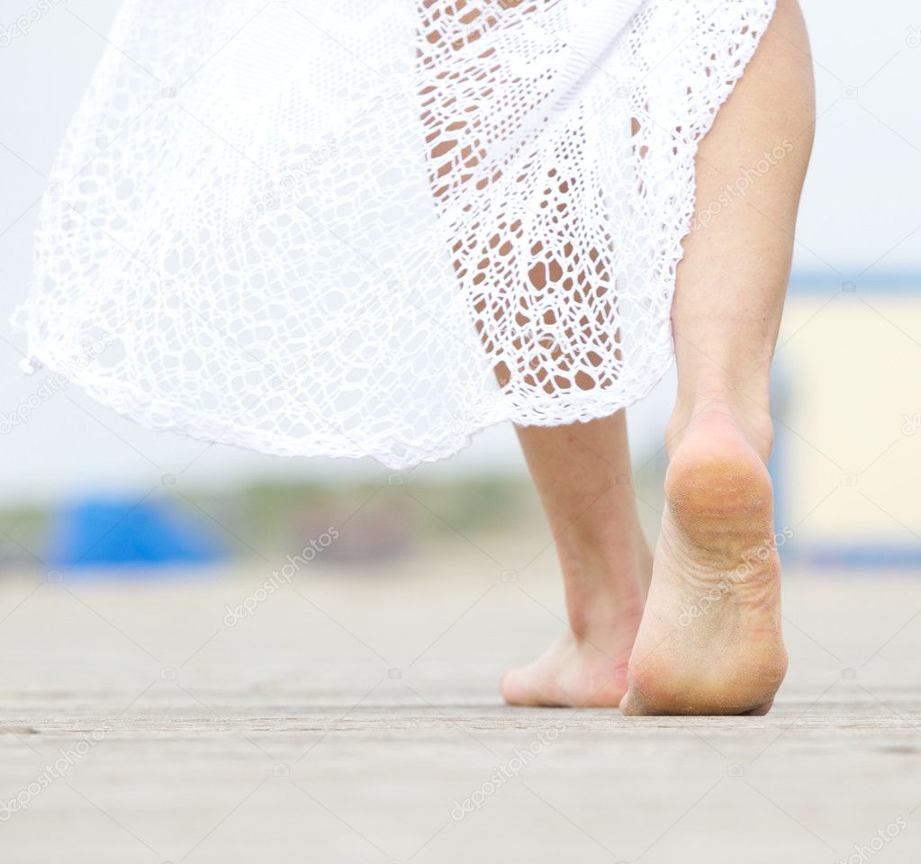 Barefoot Woman Stock Photo