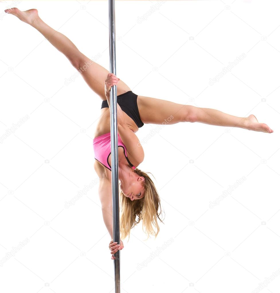 Beautiful woman pole dancing