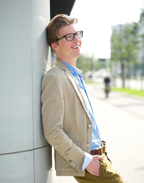 Cheerful young man with glasses — Stock Photo, Image
