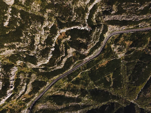 Sistema Carretera Vista Arriba Hacia Abajo Terreno Montaña — Foto de Stock