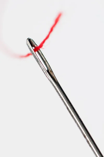 Threaded needle — Stock Photo, Image