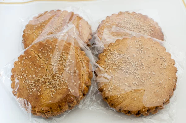 Products made with organic flour — Stock Photo, Image