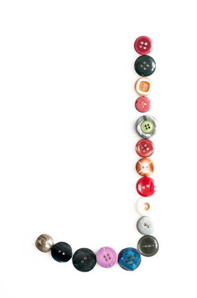 Letter alphabet formed of buttons — Stock Photo, Image