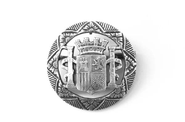 Silver coin brooch — Stock Photo, Image