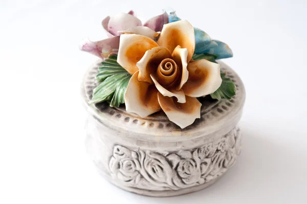 Porcelain Jewelry Box — Stock Photo, Image