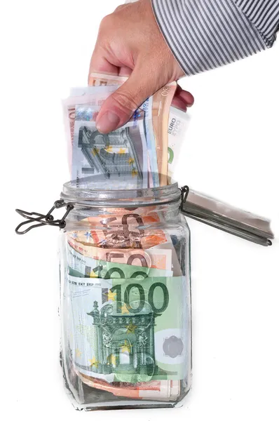 Savings in glass jar — Stock Photo, Image