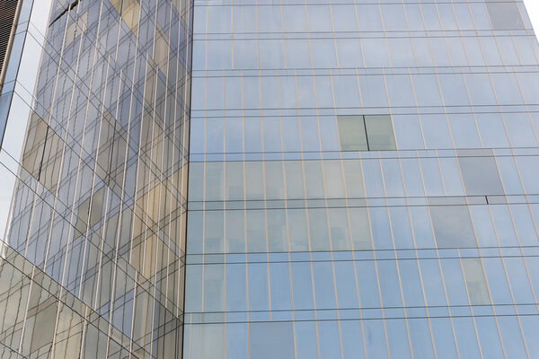 Different views of a glass building