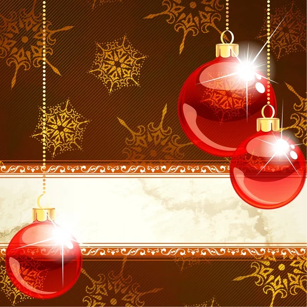 Elegant christmas banner met transparante ornamenten — Stockvector