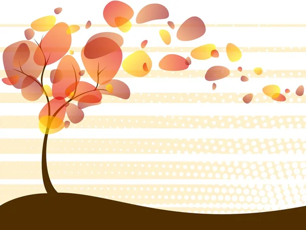 Quirky Autumn Tree Fundo — Vetor de Stock