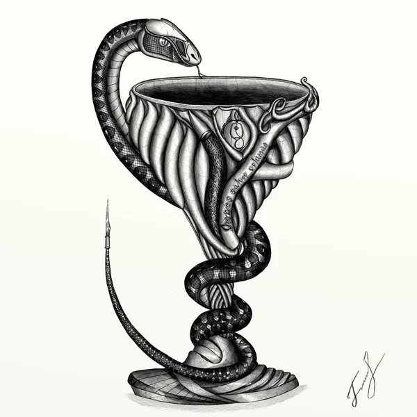 Schale mit einer Schlange! medizinisches Symbol! — Stockfoto
