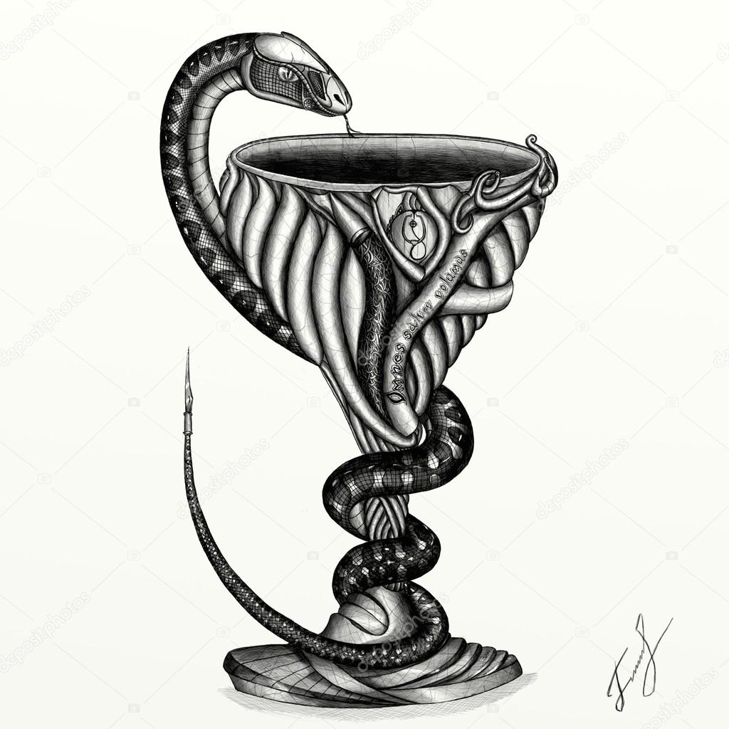 Bowl with a snake! Medical symbol!