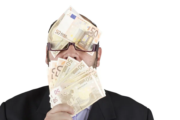 Verblind door geld — Stockfoto