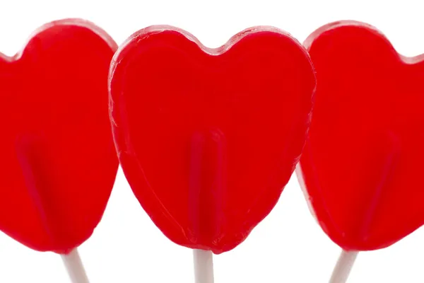 Close up to the heart lollipops — Stock Photo, Image