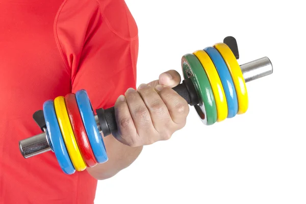 Man with a dumbbell — Stock Photo, Image