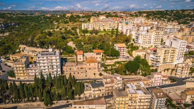Yukarıdan, Ragusa 'dan, Sicilya' dan, İtalya 'dan, Avrupa' dan, Dünya Mirası Alanından Modica Şehir Merkezi 'nin Güzel Manzarası
