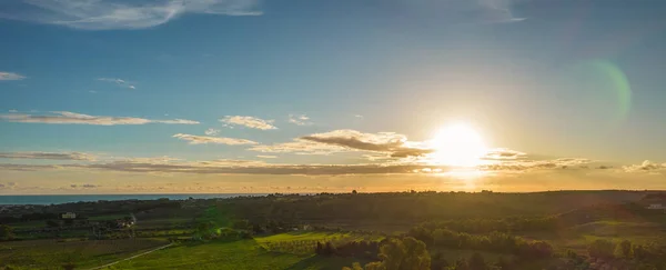 Luftaufnahme Von Agrigent Bei Sonnenuntergang Sizilien Italien Europa Weltkulturerbe — Stockfoto