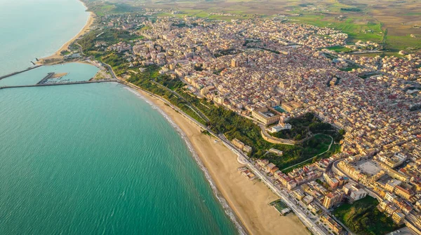 Letecký Pohled Gela City Caltanissetta Sicílie Itálie Evropa — Stock fotografie