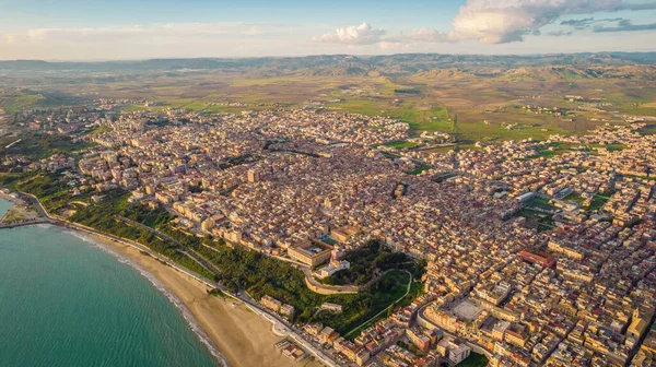 Vista Aérea Ciudad Gela Caltanissetta Sicilia Italia Europa — Foto de Stock