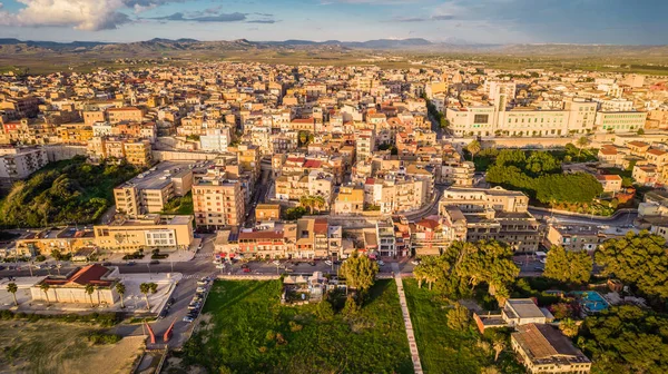 Aerial View Gela City Caltanissetta Sicily Italy Europe — Stock Photo, Image