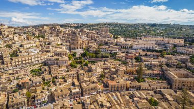 Yukarıdan, Ragusa 'dan, Sicilya' dan, İtalya 'dan, Avrupa' dan, Dünya Mirası Alanından Modica Şehir Merkezi 'nin Güzel Manzarası
