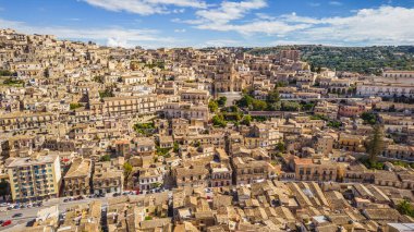 Yukarıdan, Ragusa 'dan, Sicilya' dan, İtalya 'dan, Avrupa' dan, Dünya Mirası Alanından Modica Şehir Merkezi 'nin Güzel Manzarası