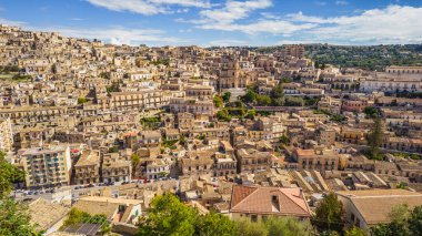 Yukarıdan, Ragusa 'dan, Sicilya' dan, İtalya 'dan, Avrupa' dan, Dünya Mirası Alanından Modica Şehir Merkezi 'nin Güzel Manzarası