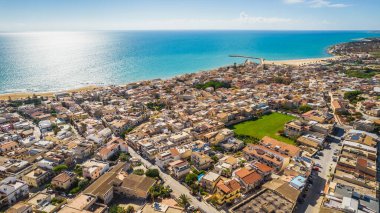 Yukarıdan inanılmaz Donnalucata Panoraması, Scicli, Ragusa, Sicilya, İtalya, Avrupa