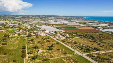 Yukarıdan inanılmaz Donnalucata Panoraması, Scicli, Ragusa, Sicilya, İtalya, Avrupa