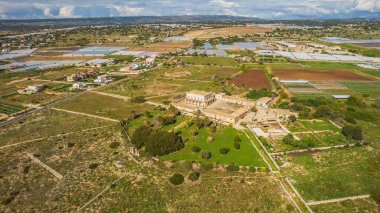 Yukarıdan inanılmaz Donnalucata Panoraması, Scicli, Ragusa, Sicilya, İtalya, Avrupa
