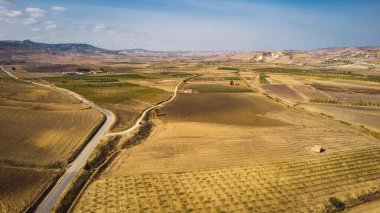 Sicilya Manzarası Mazzarino, Caltanissetta, Sicilya, İtalya, Avrupa