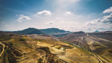 Sicilya Manzarası Mazzarino, Caltanissetta, Sicilya, İtalya, Avrupa