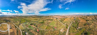 Mazzarino, Caltanissetta, Sicilya, İtalya, Avrupa 'nın Havadan Görünümü