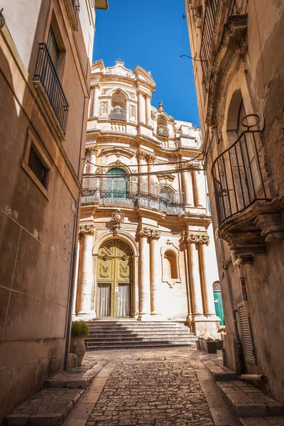 San Giovanni Evangelista Templom Scicli Ragusa Szicília Olaszország Európa Világörökség — Stock Fotó
