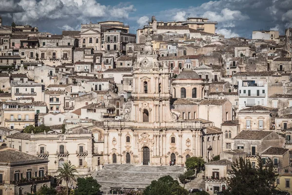 Vista Catedral San Giorgio Modica Ragusa Sicilia Italia Europa Patrimonio — Foto de Stock